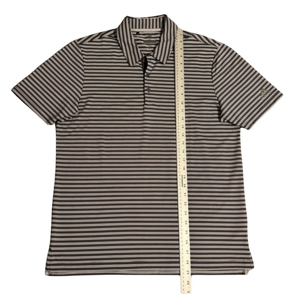 ADIDAS Golf Polo Shirt Men’s Medium Gray Striped - Picture 6 of 6